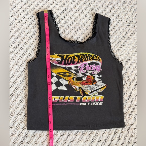 HOT WHEELS Racing Hot Rod Retro Graphic Lace Trimmed Cropped Tank Women Size M - Picture 8 of 8